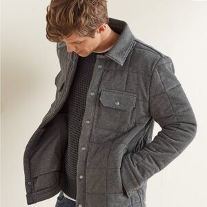 UpWest Men's Gray Quilted Shirt Jacket